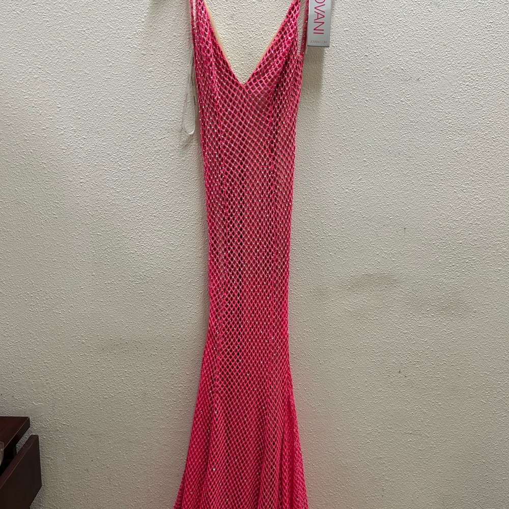 Jovani Hot pink/Nude dress